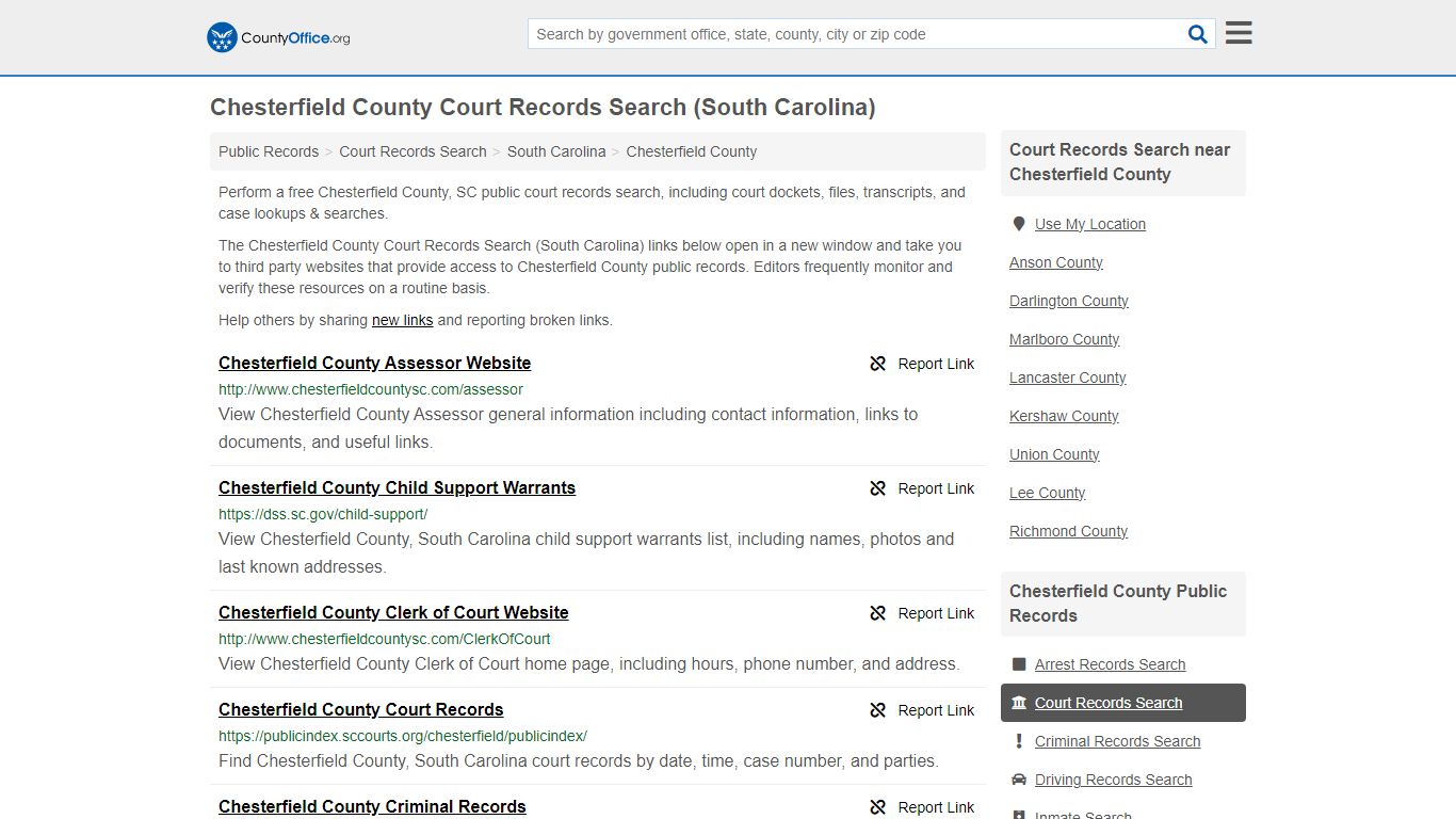 Chesterfield County Court Records Search (South Carolina)
