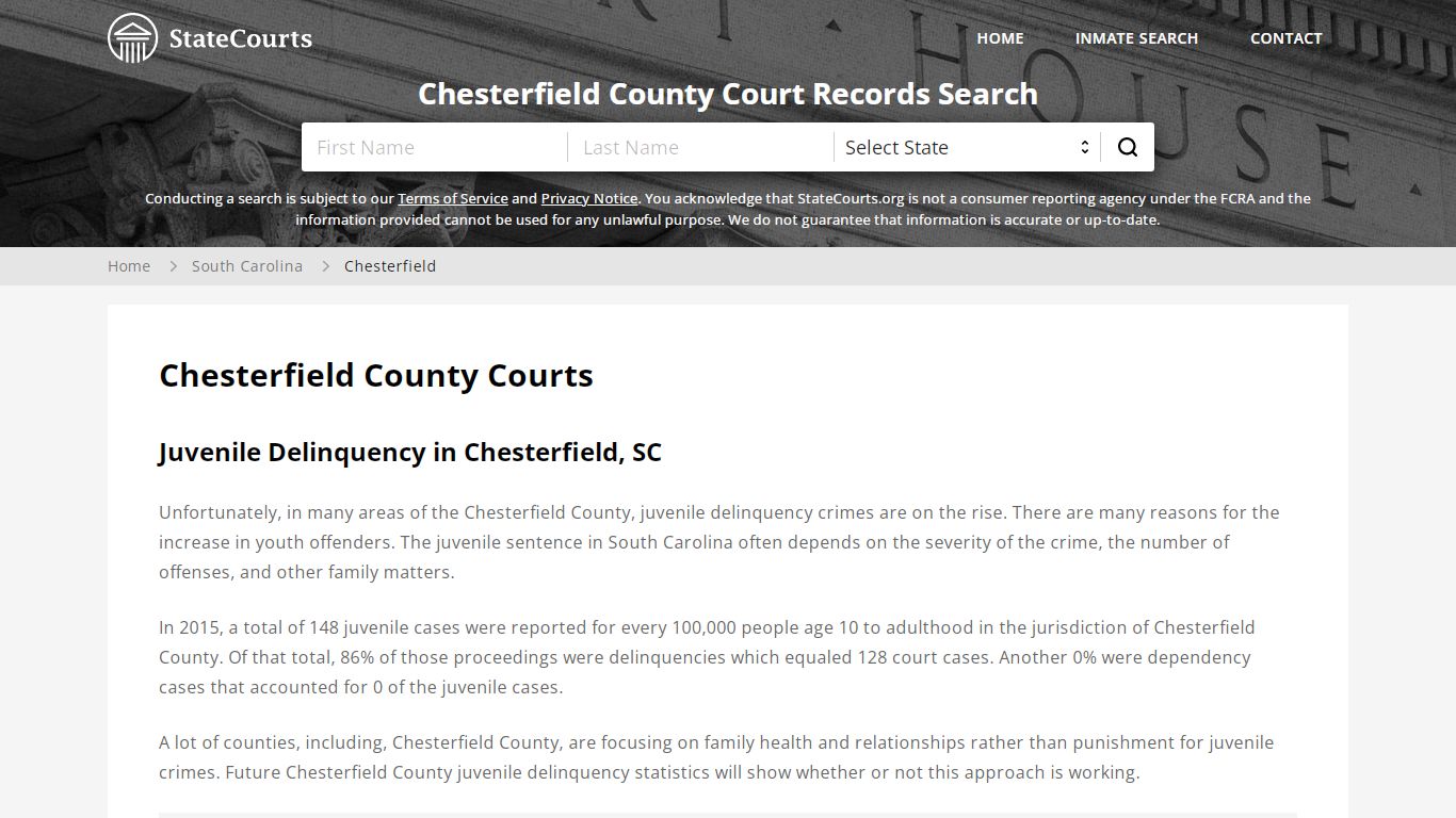 Chesterfield County, SC Courts - Records & Cases - StateCourts